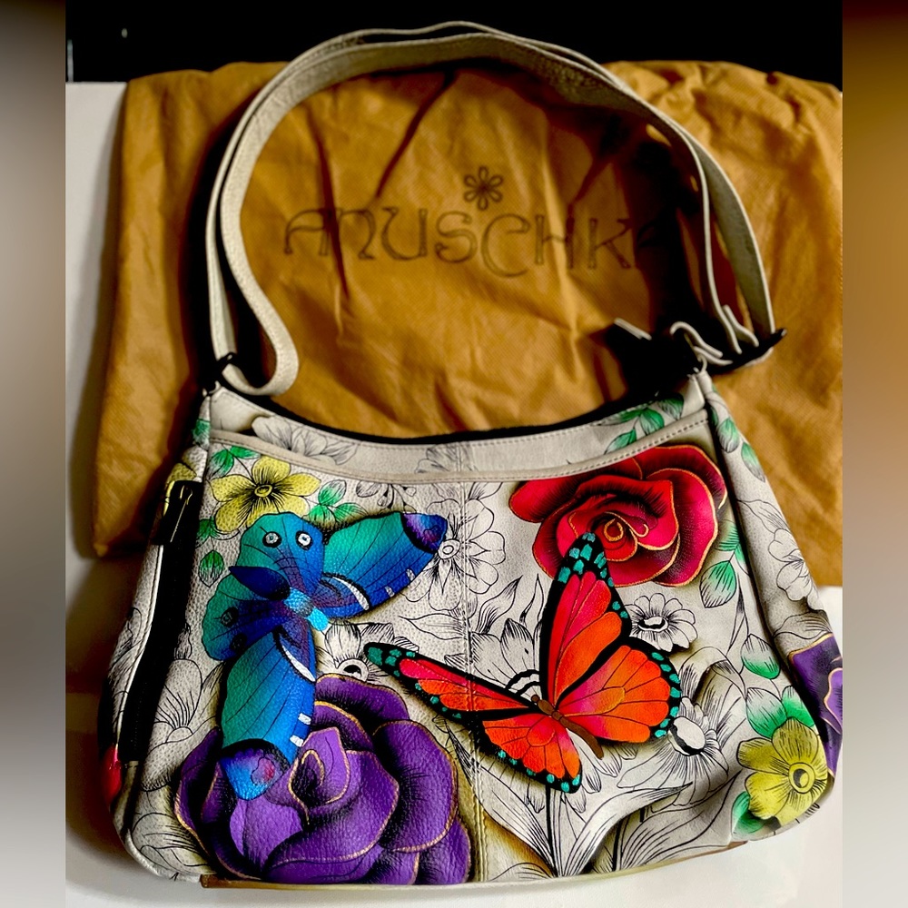 ANUSCHKA White Convertible Hobo Crossbody Bag